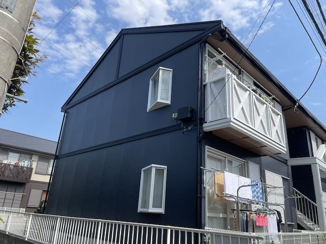 草加市　アパート外壁塗装工事　完成